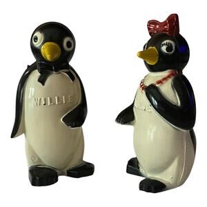 1950's Salt and Pepper Set Kool Cigarettes Memorabilia Willie and Millie Penguin